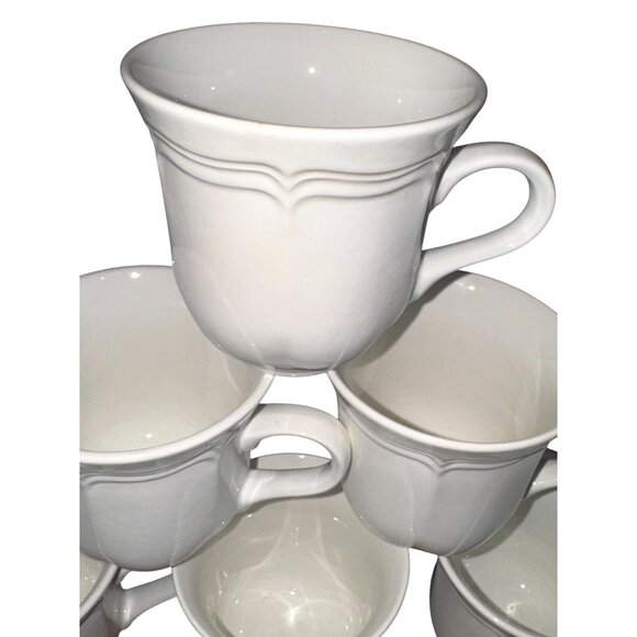 Set Of 8 Mikasa French Countryside Ivory Coffee/Tea Mugs 8 Oz Dishwasher & Micro - Picture 4 of 9
